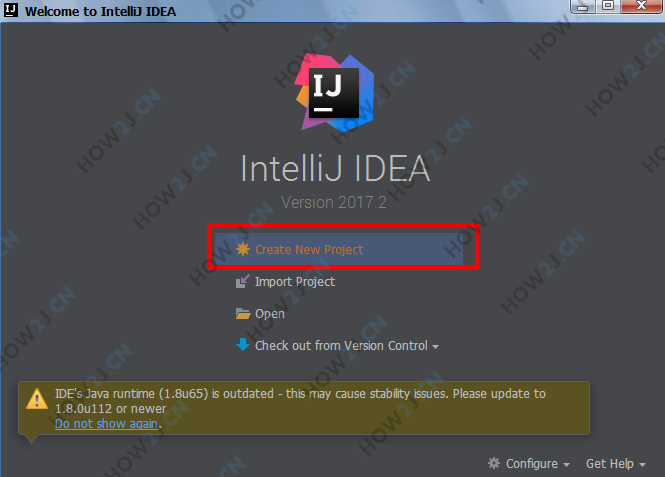 点击create new project