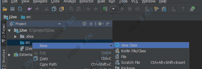 新建HelloWorld.java